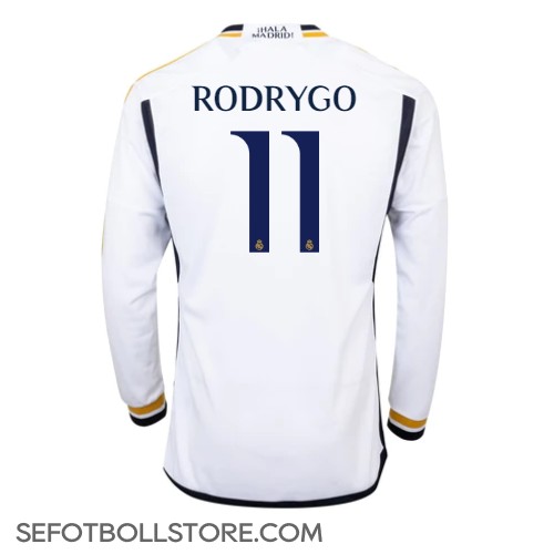 Real Madrid Rodrygo Goes #11 Replika Hemmatröja 2023-24 Långärmad